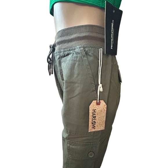 HARLOW Combat Cargo Jogger Pants Jeans Army Green - Picture 4 of 14